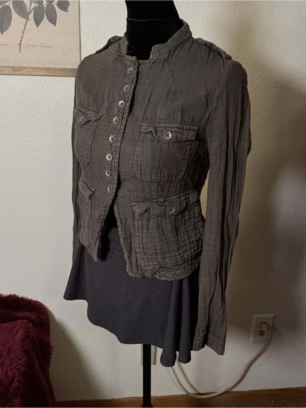 Gray Utility Button-Front Jacket - Picture 2 of 8